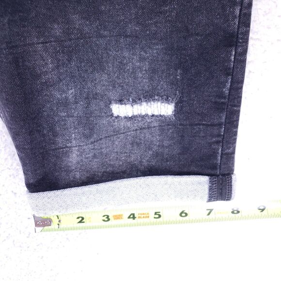 Denim Co Jean Shorts Denim Cotton Mens SZ 32 Black Straight VTG Baggy 90s Y2K - Picture 5 of 8